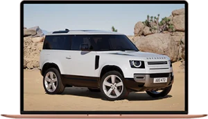 monitor with Aston Martin car 3D Configurator